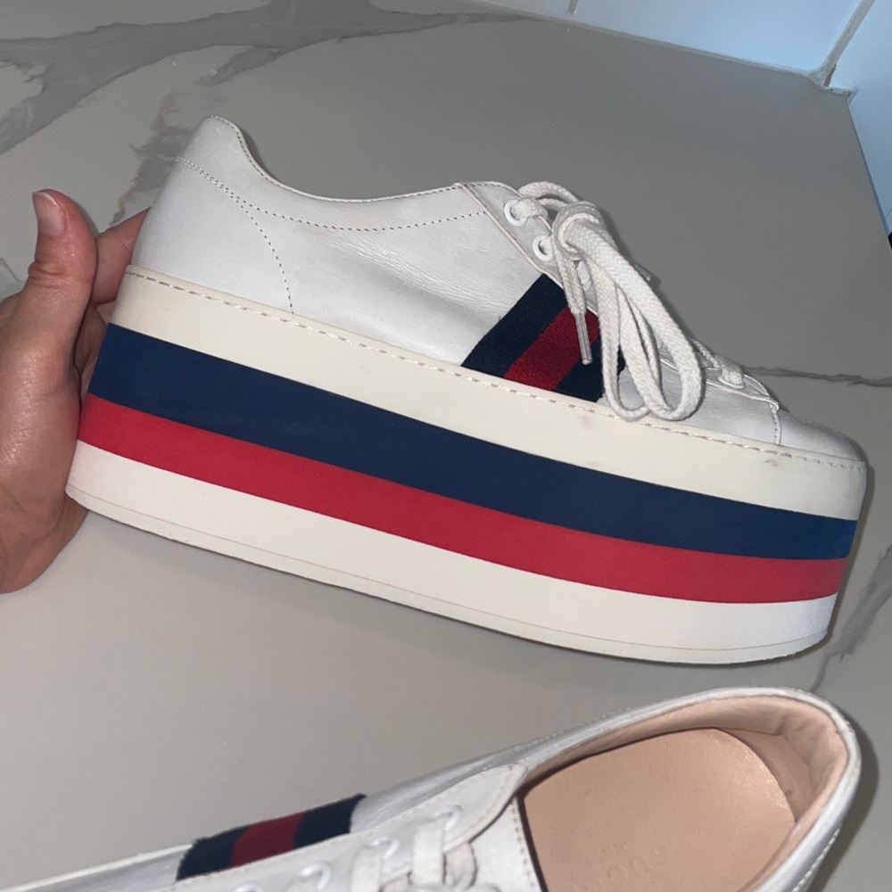 White Gucci women platform sneakers 37.5 Italian (7.5 US) - Picture 13 of 15